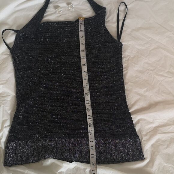 Carriere Studio Ladies Glitter Halter Top & Heart Earrings Medium Black - Picture 11 of 16
